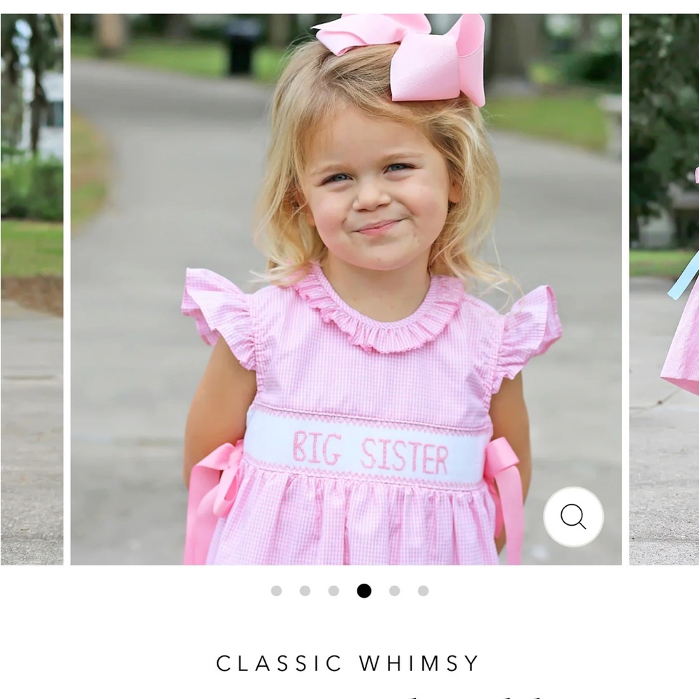 Classic Whimsy Pink Big Sister Smocked Dress - Size 3T